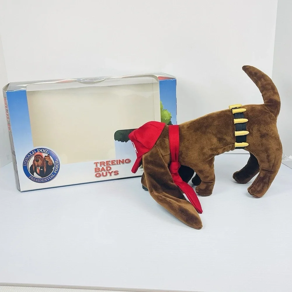 Donald Trump Presidential Pooch Plush Toy Stuffed Dog USA Hat 2nd Amendment Wall